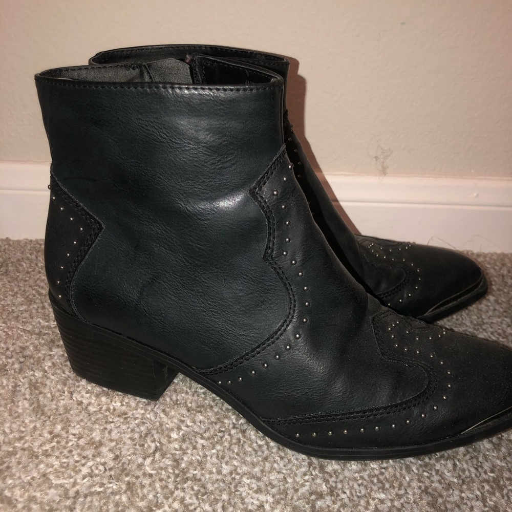 Black booties with studs